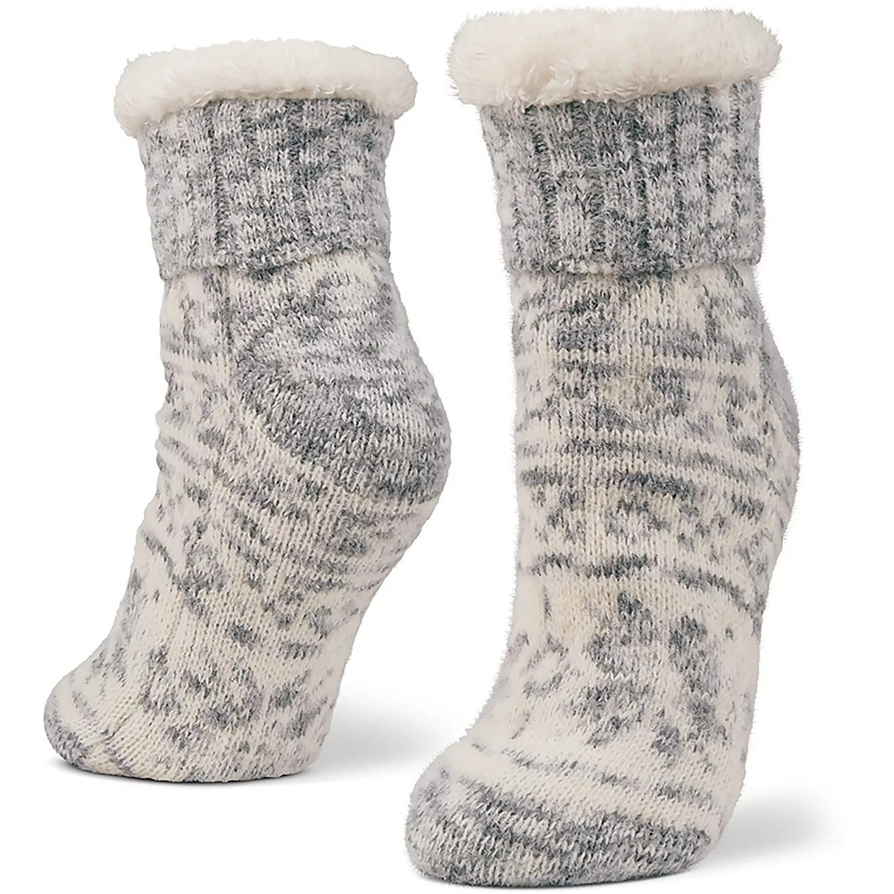 Magellan Outdoors Women's Mink Snowflake Lodge Socks Grey NWT
